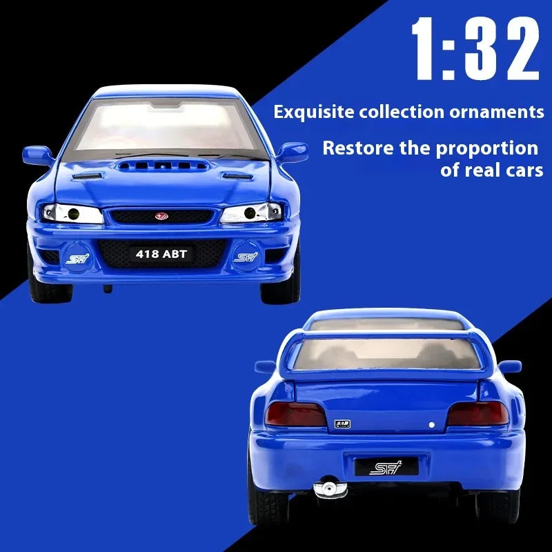 1:32 Scale Subaru Impreza WRX STI Diecast Metal Model Car With Sound and Light - ToylandEU