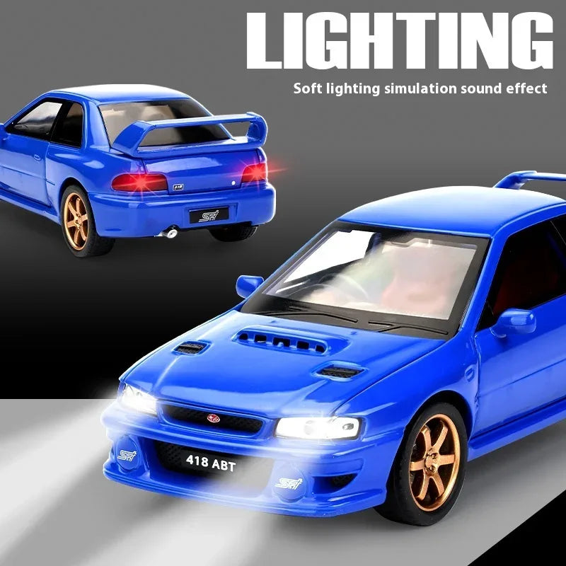 1:32 Scale Subaru Impreza WRX STI Diecast Metal Model Car With Sound and Light - ToylandEU