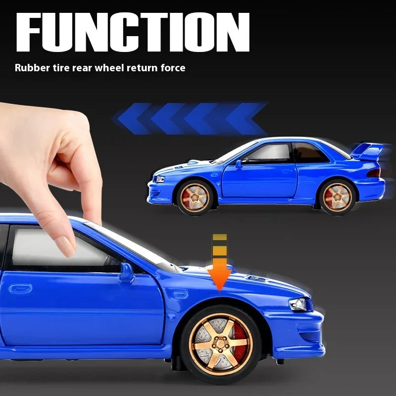 1:32 Scale Subaru Impreza WRX STI Diecast Metal Model Car With Sound and Light - ToylandEU