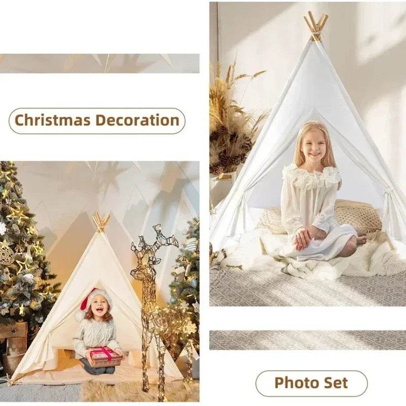 1.35M Kids Play Tent House Portable Tipi Teepee Castle - ToylandEU