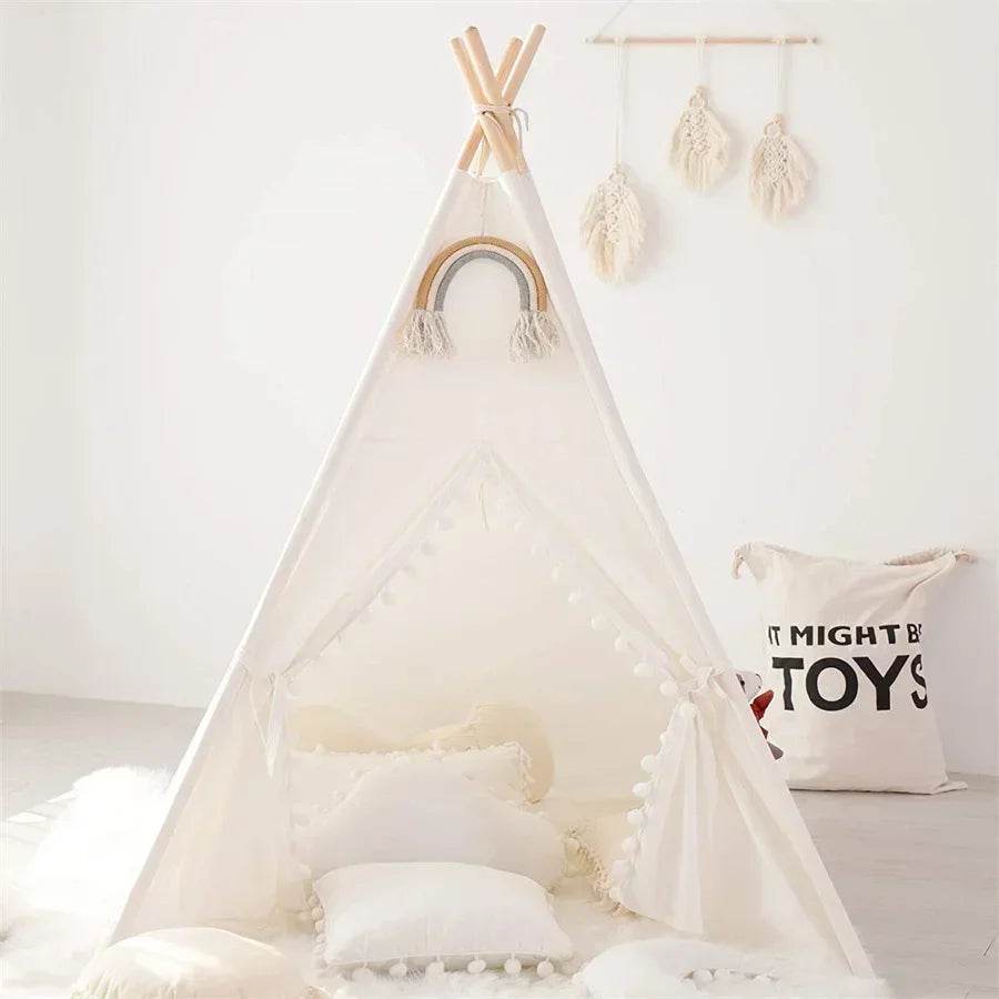 1.35M Kids Play Tent House Portable Tipi Teepee Castle - ToylandEU