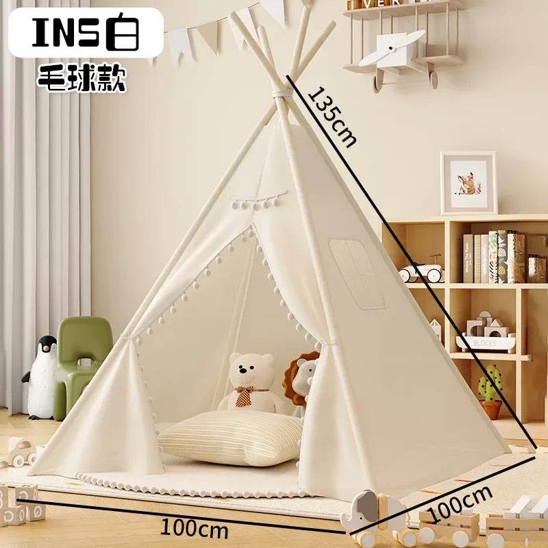 1.35M Kids Play Tent House Portable Tipi Teepee Castle - ToylandEU