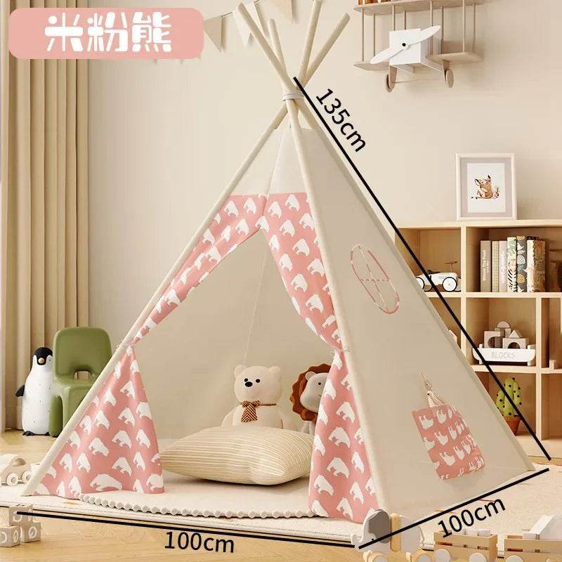 1.35M Kids Play Tent House Portable Tipi Teepee Castle - ToylandEU