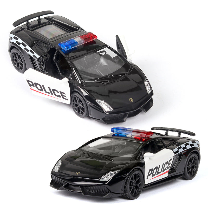 1:36 Diecast Alloy Police Car Model - Challenger 2 Doors Opened With - ToylandEU