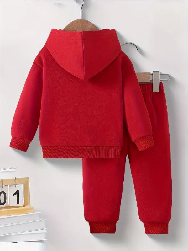 1-3Y Boys Hooded Pullover Fleece Sweatshirt And Long Pants Set Polyester - ToylandEU
