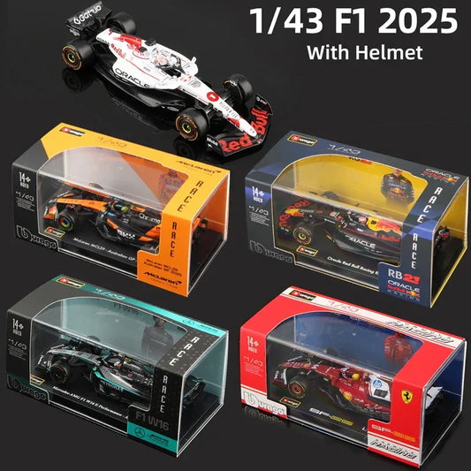 1 43 Diecast F1 Car With Helmet Alloy Model Collectible - ToylandEU