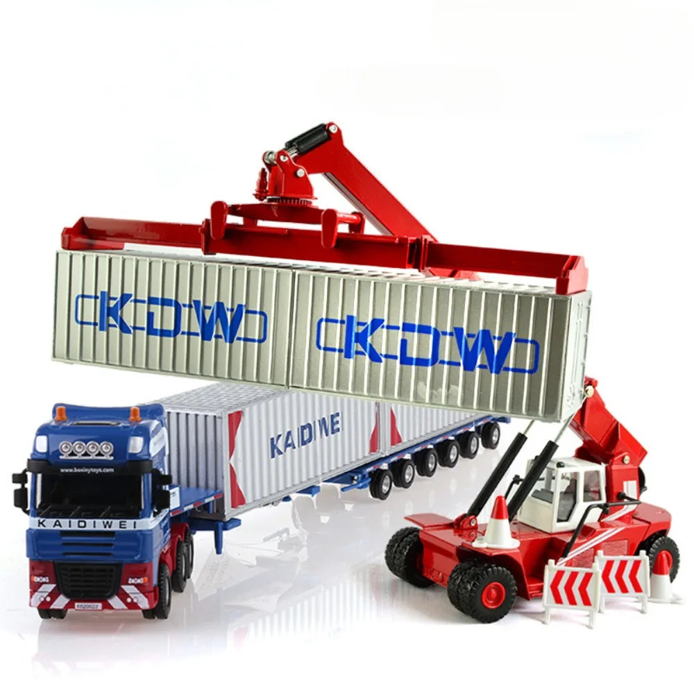 1:50 Diecast Container Crane Truck Realistic Stacker Toy - ToylandEU