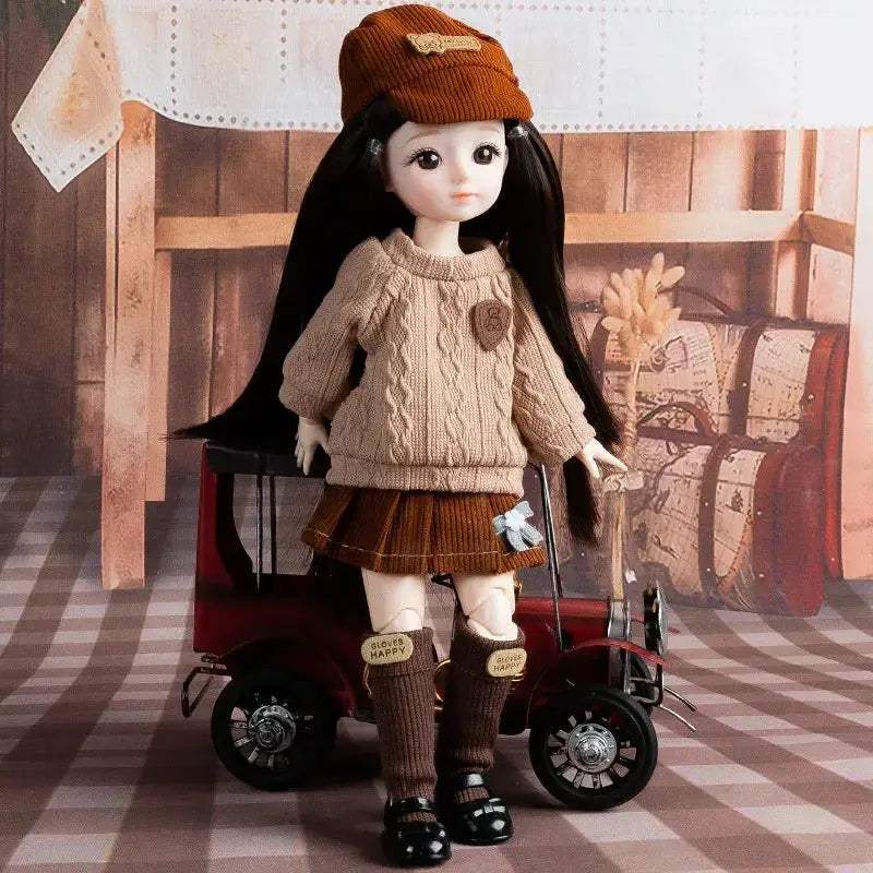 1/6 BJD Doll With Anime Eyes Fashion Dress Up Outfit - ToylandEU