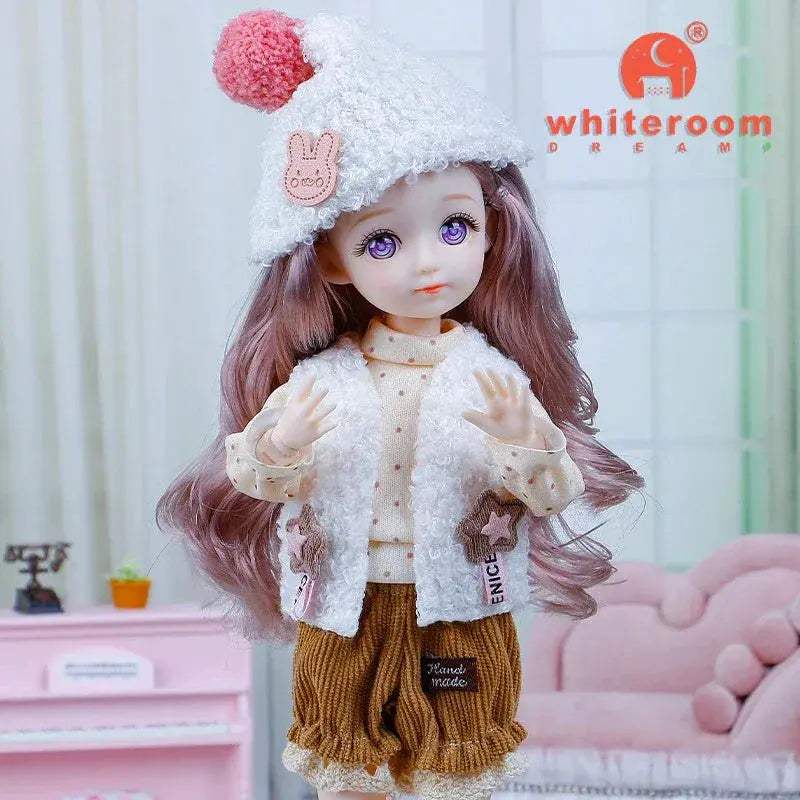 1/6 BJD Doll With Anime Eyes Fashion Dress Up Outfit - ToylandEU