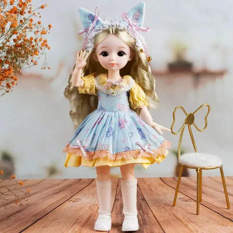 1/6 BJD Doll With Anime Eyes Fashion Dress Up Outfit - ToylandEU