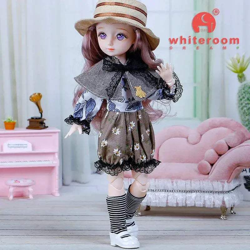1/6 BJD Doll With Anime Eyes Fashion Dress Up Outfit - ToylandEU