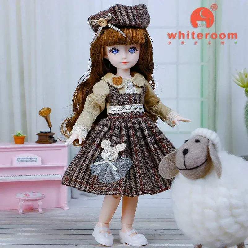 1/6 BJD Doll With Anime Eyes Fashion Dress Up Outfit - ToylandEU