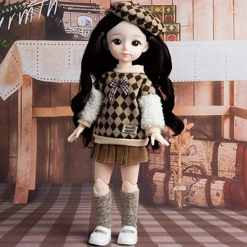 1/6 BJD Doll With Anime Eyes Fashion Dress Up Outfit - ToylandEU
