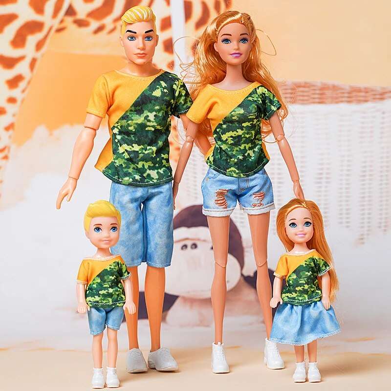 1/6 Barbi Doll Family Set - Mom, Dad, and Kids (Set of 4) - 30cm - ToylandEU