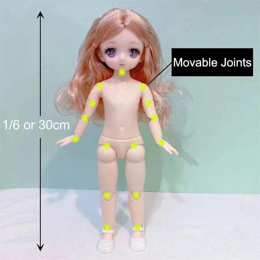  1/6 Bjd Anime Dolls For Kids Girls 30cm With Dresses Toy -  ToylandEU™