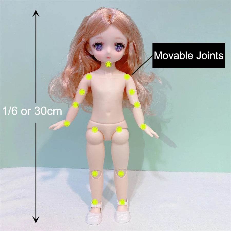 1/6 Bjd Anime Dolls For Kids Girls 6 to 9 Years Toy - ToylandEU