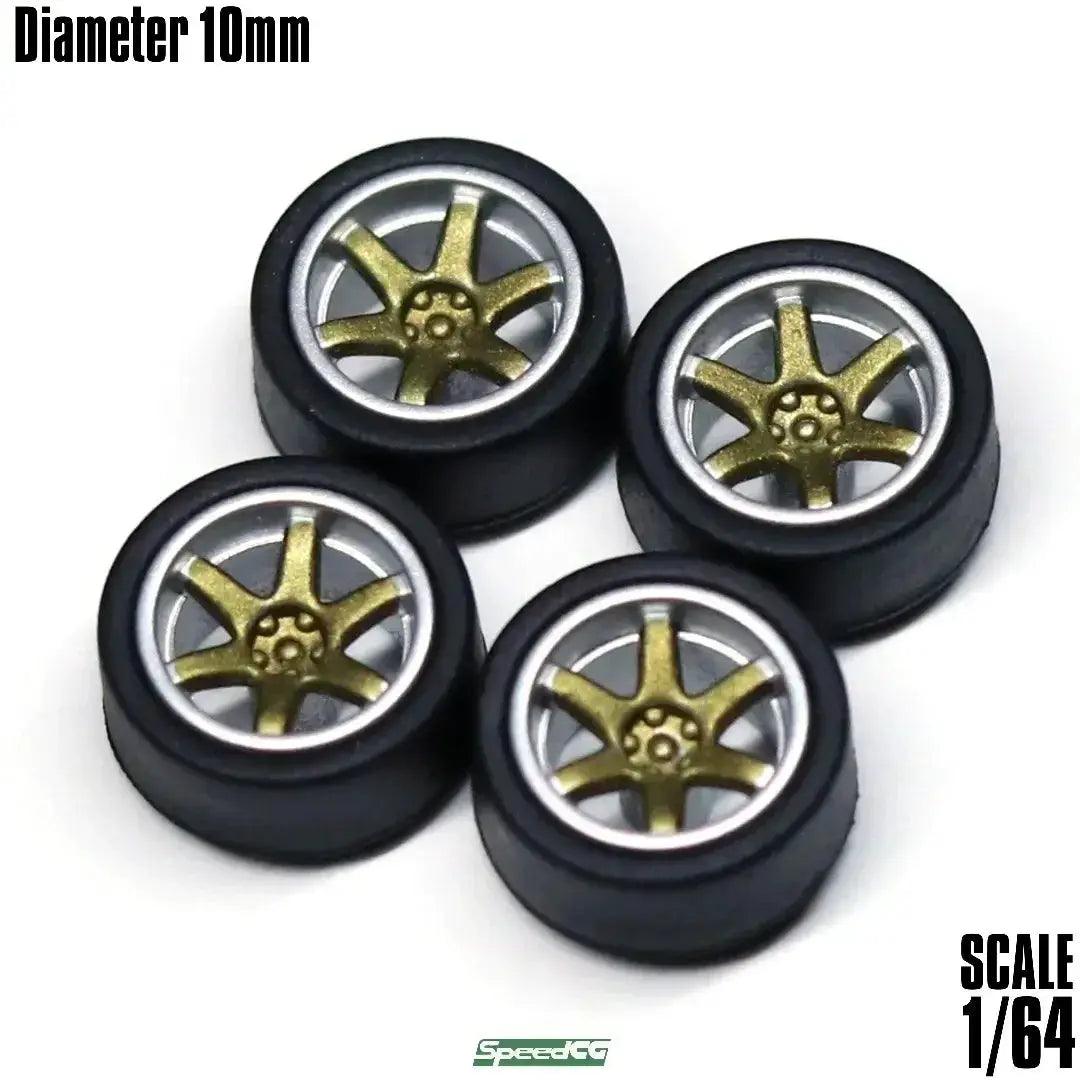  1/64 ABS Wheels Rubber Tires For Model Cars Racing Pro -  ToylandEU™