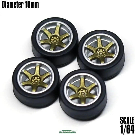  1/64 ABS Wheels Rubber Tires For Model Cars Racing Pro -  ToylandEU™