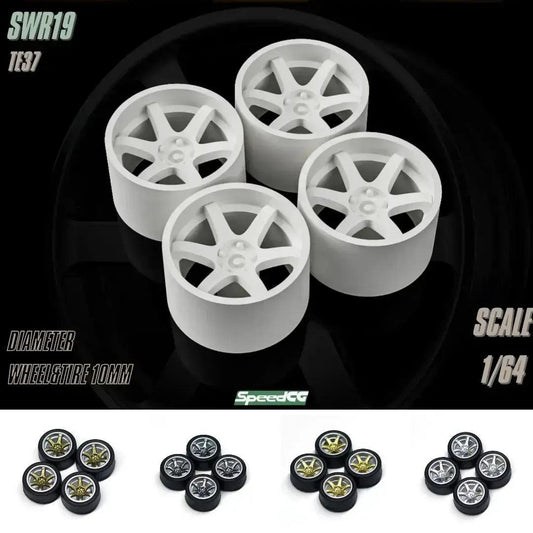  1/64 ABS Wheels Rubber Tires For Model Cars Racing Pro -  ToylandEU™