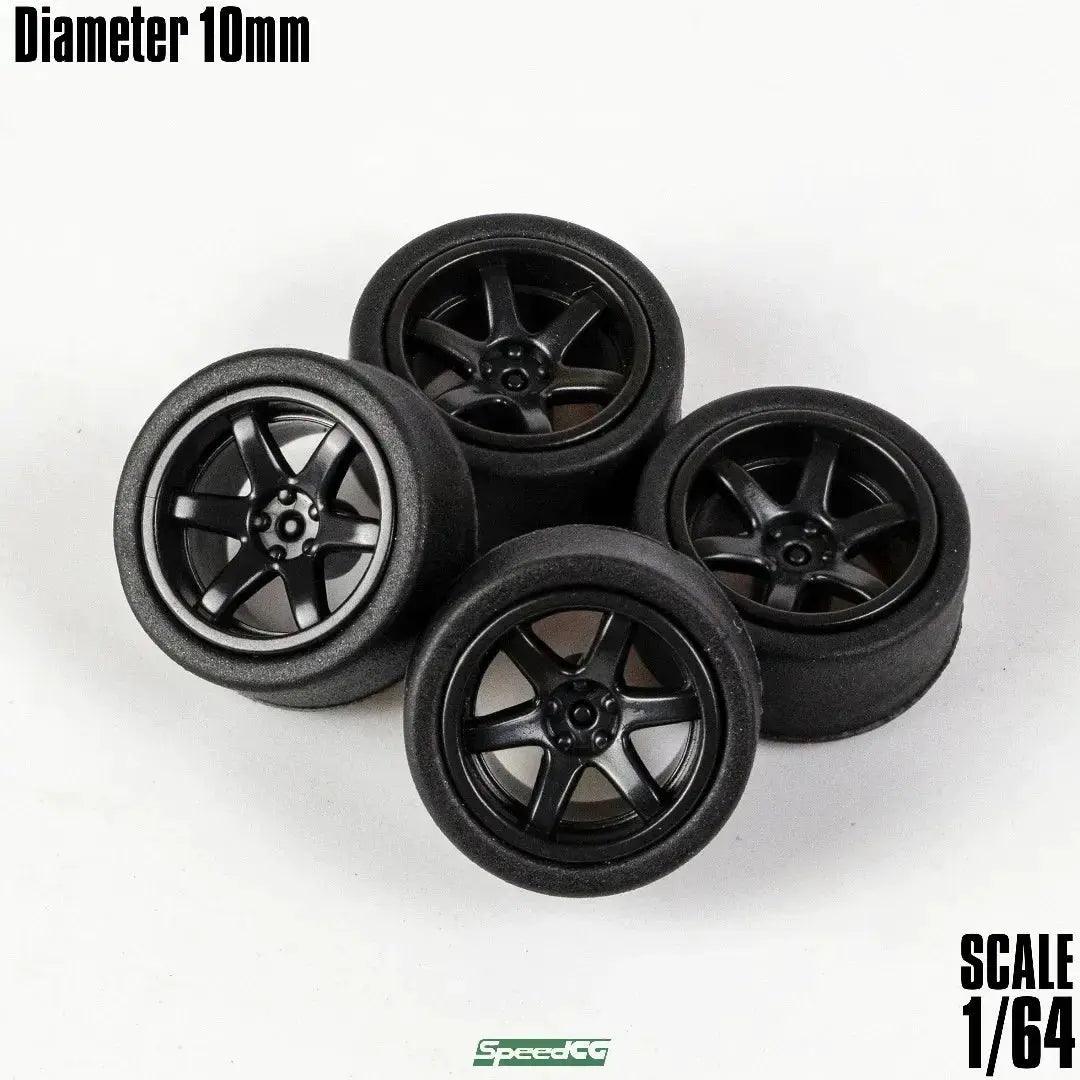  1/64 ABS Wheels Rubber Tires For Model Cars Racing Pro -  ToylandEU™