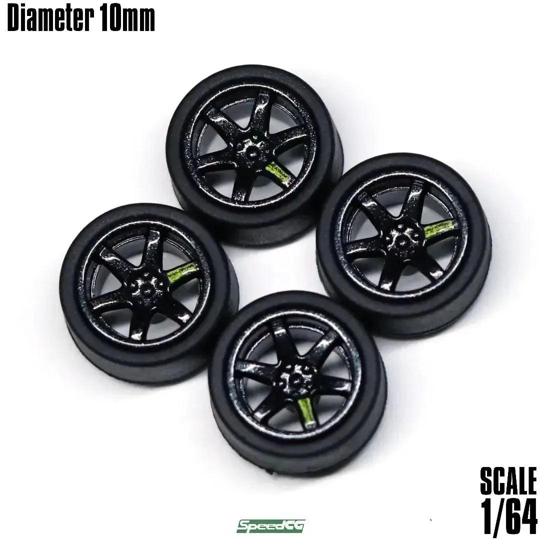  1/64 ABS Wheels Rubber Tires For Model Cars Racing Pro -  ToylandEU™
