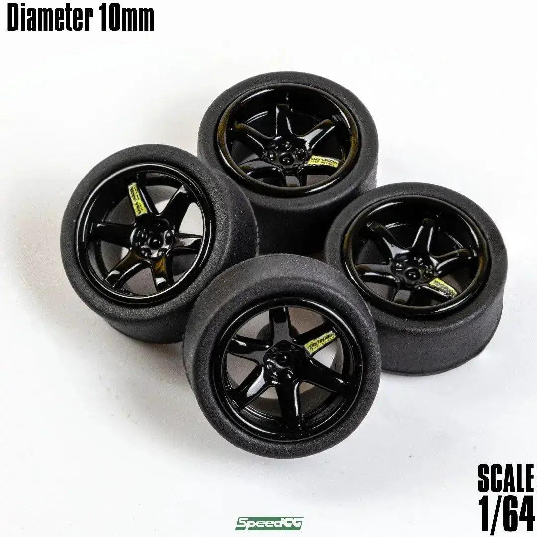  1/64 ABS Wheels Rubber Tires For Model Cars Racing Pro -  ToylandEU™