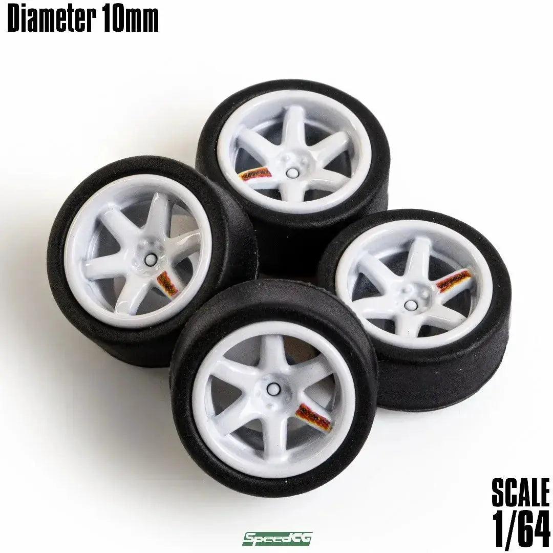  1/64 ABS Wheels Rubber Tires For Model Cars Racing Pro -  ToylandEU™