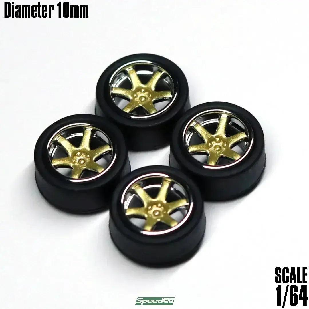  1/64 ABS Wheels Rubber Tires For Model Cars Racing Pro -  ToylandEU™