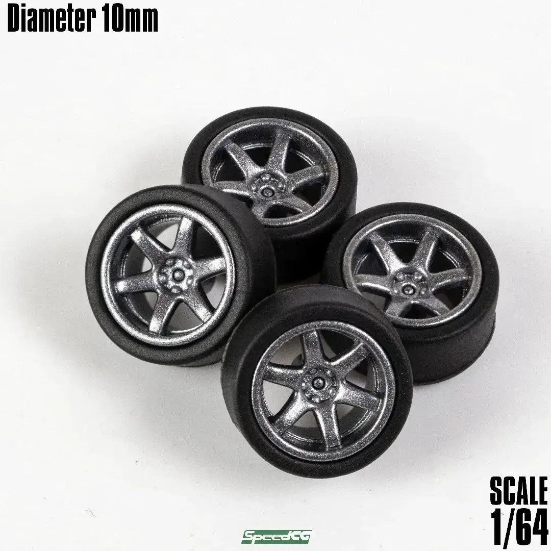  1/64 ABS Wheels Rubber Tires For Model Cars Racing Pro -  ToylandEU™