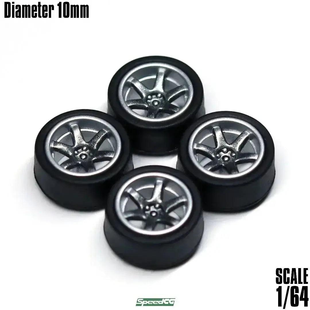  1/64 ABS Wheels Rubber Tires For Model Cars Racing Pro -  ToylandEU™