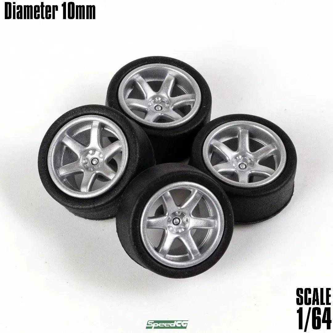  1/64 ABS Wheels Rubber Tires For Model Cars Racing Pro -  ToylandEU™