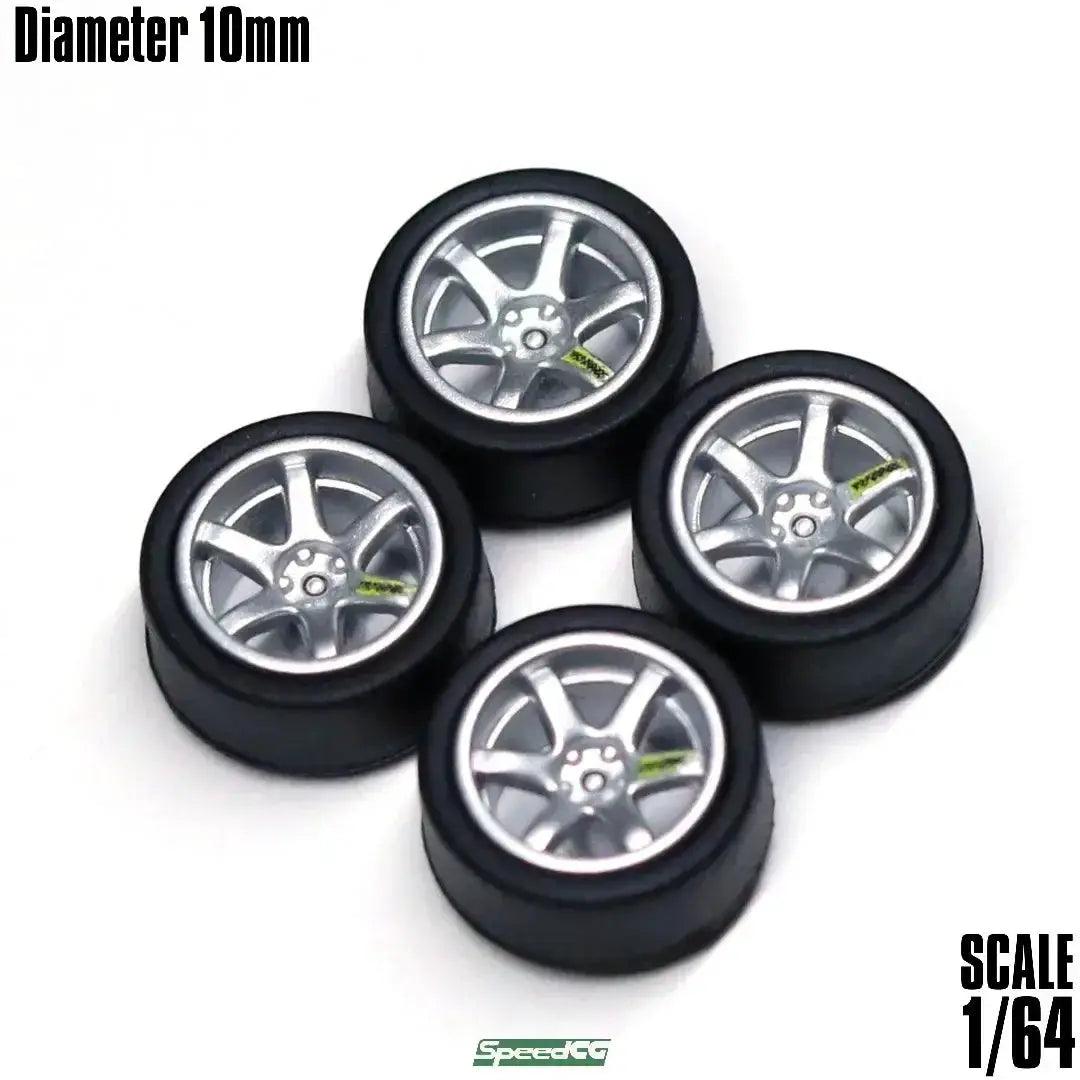  1/64 ABS Wheels Rubber Tires For Model Cars Racing Pro -  ToylandEU™