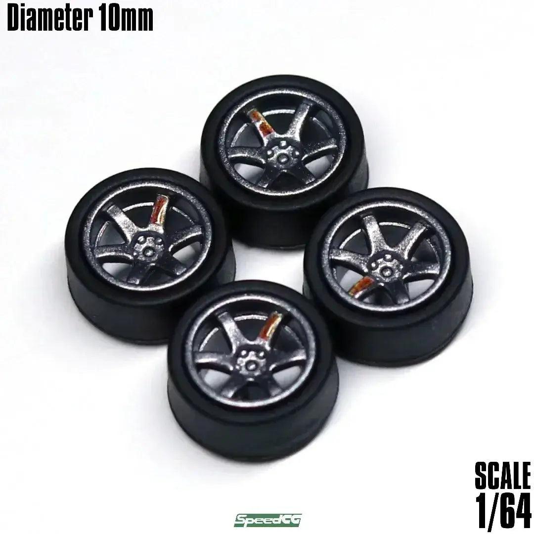  1/64 ABS Wheels Rubber Tires For Model Cars Racing Pro -  ToylandEU™