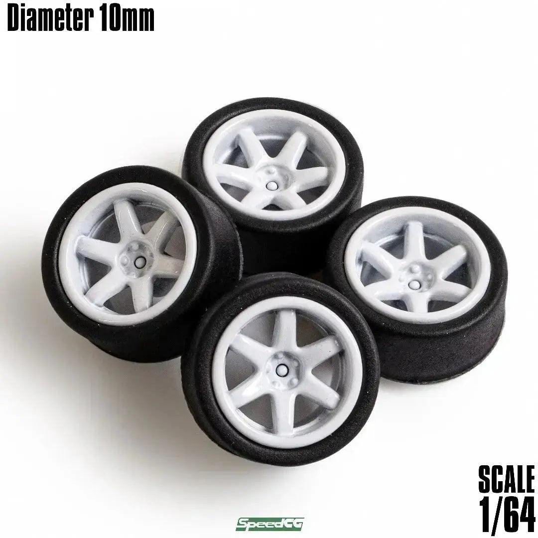  1/64 ABS Wheels Rubber Tires For Model Cars Racing Pro -  ToylandEU™