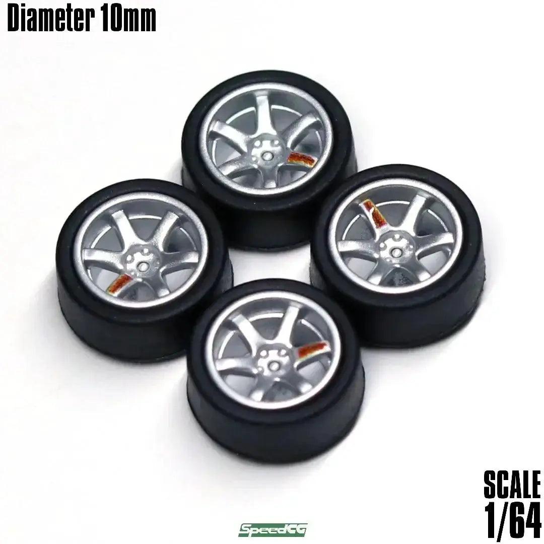  1/64 ABS Wheels Rubber Tires For Model Cars Racing Pro -  ToylandEU™