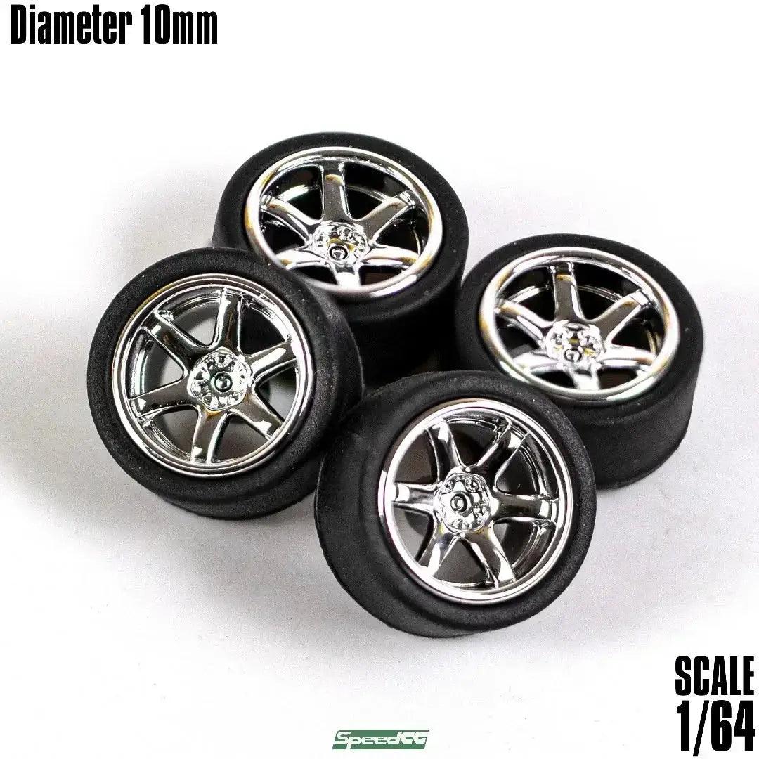  1/64 ABS Wheels Rubber Tires For Model Cars Racing Pro -  ToylandEU™