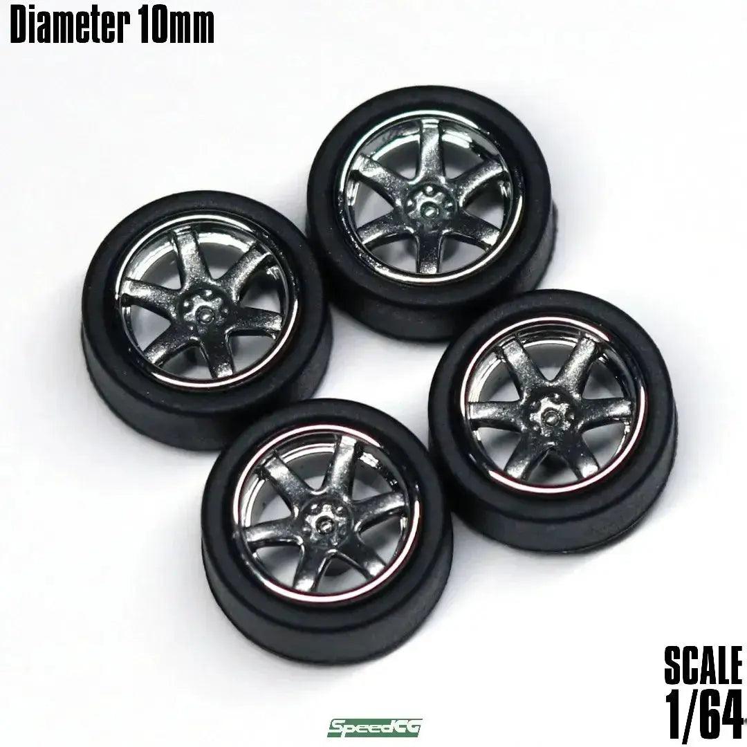  1/64 ABS Wheels Rubber Tires For Model Cars Racing Pro -  ToylandEU™