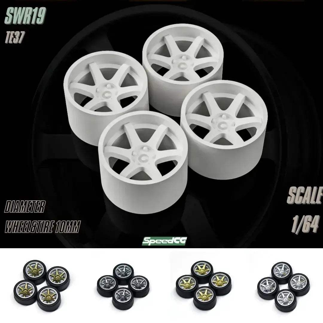 1/64 ABS Wheels With Rubber Tires For Model Cars Racing - ToylandEU