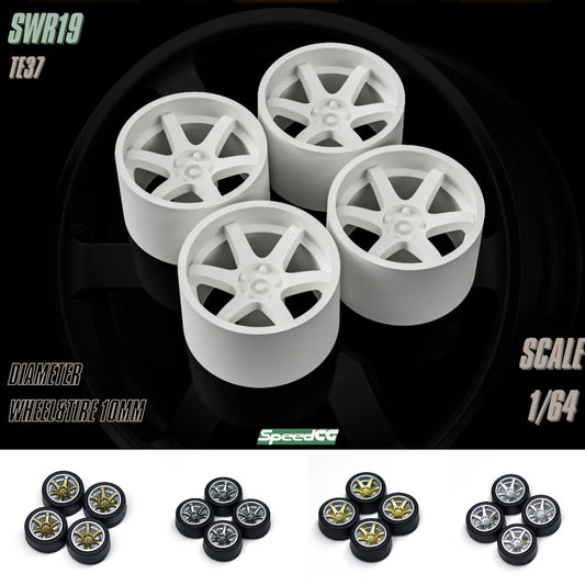 1/64 ABS Wheels With Rubber Tires For Model Cars Racing