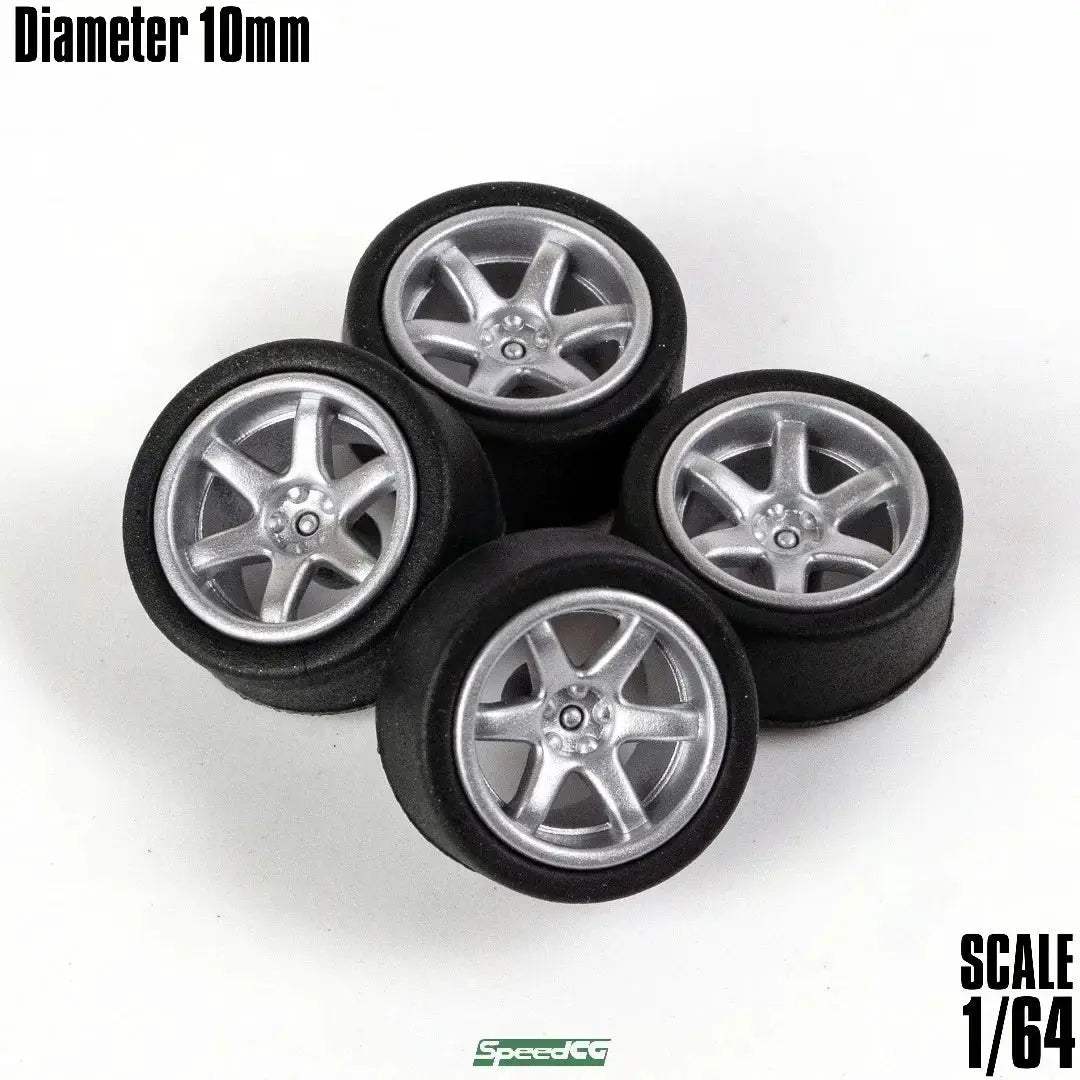 1/64 ABS Wheels With Rubber Tires For Model Cars Racing - ToylandEU