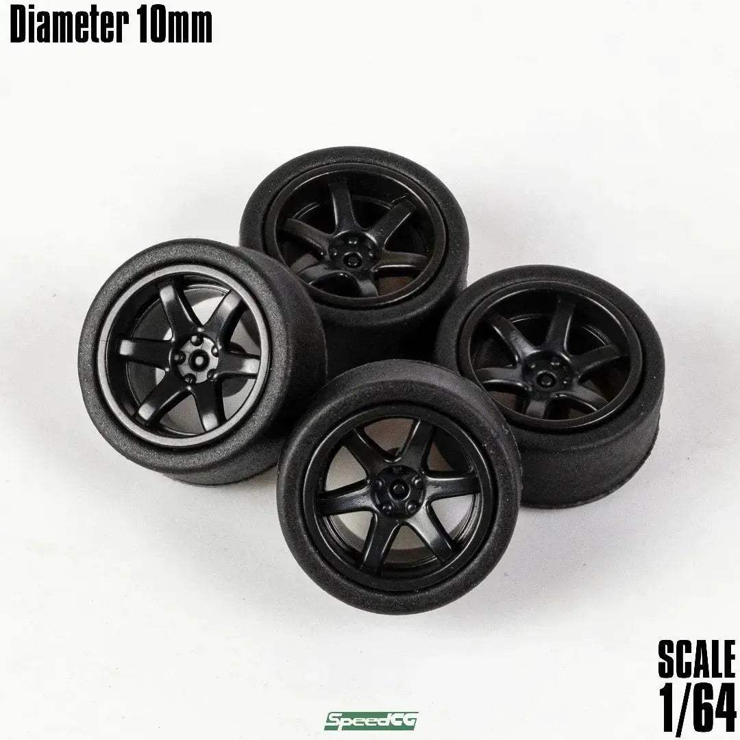 1/64 ABS Wheels With Rubber Tires For Model Cars Racing - ToylandEU