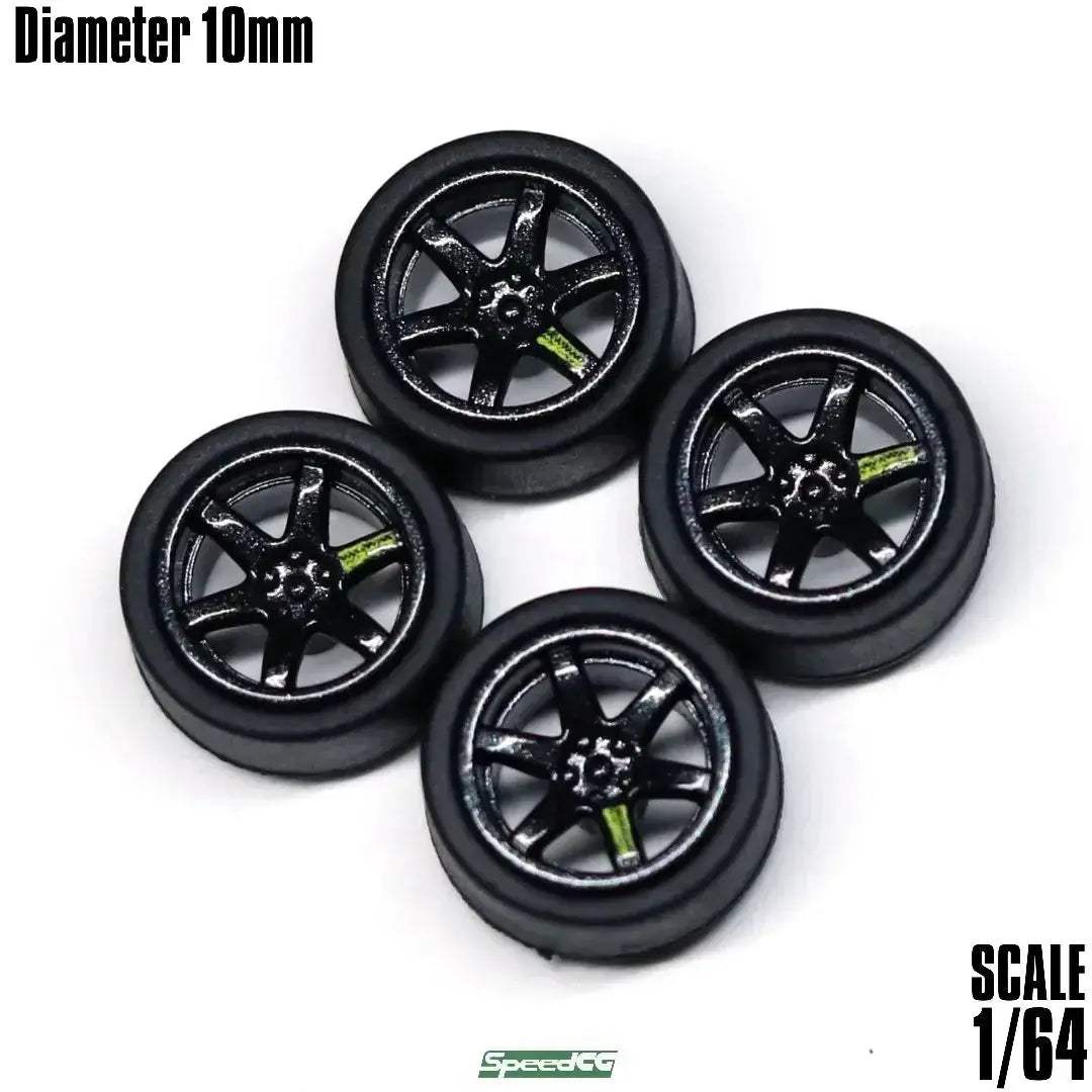 1/64 ABS Wheels With Rubber Tires For Model Cars Racing - ToylandEU