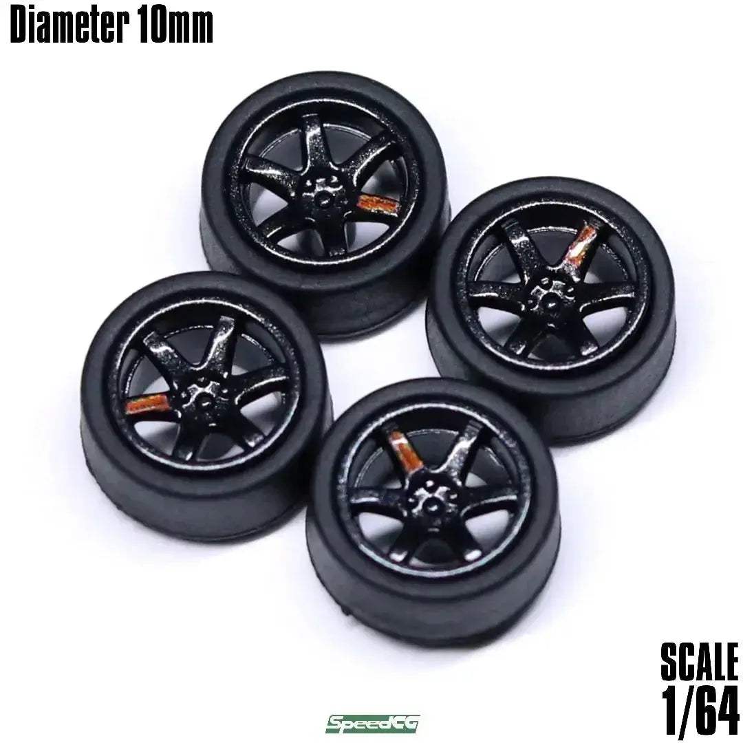 1/64 ABS Wheels With Rubber Tires For Model Cars Racing - ToylandEU
