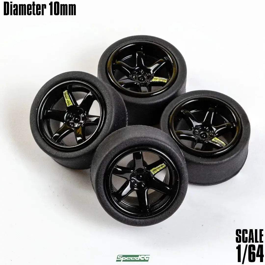 1/64 ABS Wheels With Rubber Tires For Model Cars Racing - ToylandEU