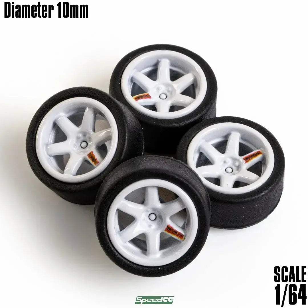 1/64 ABS Wheels With Rubber Tires For Model Cars Racing - ToylandEU