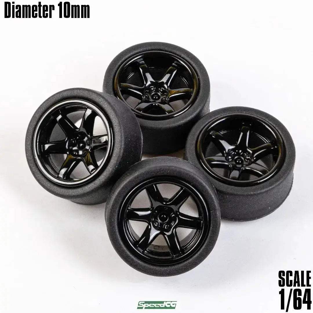 1/64 ABS Wheels With Rubber Tires For Model Cars Racing - ToylandEU