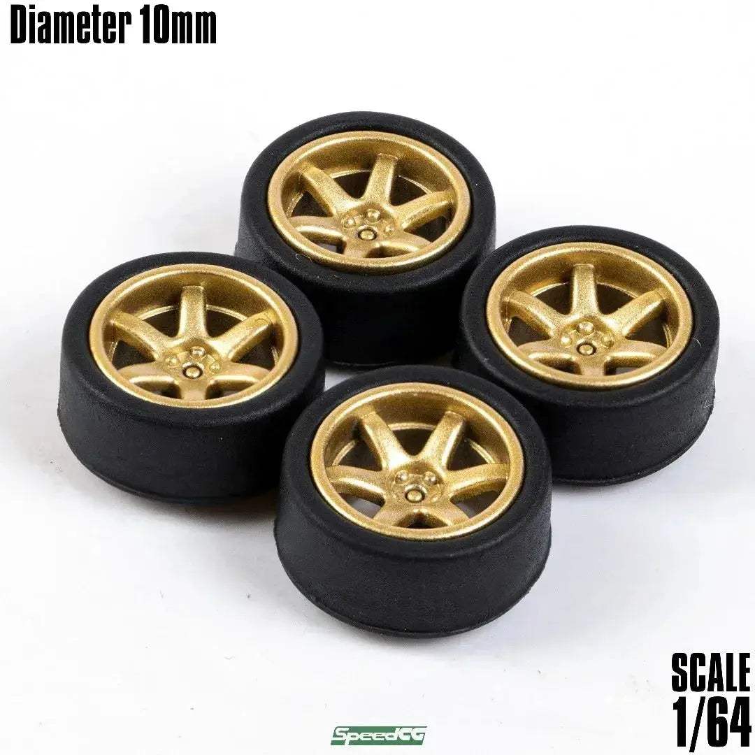 1/64 ABS Wheels With Rubber Tires For Model Cars Racing - ToylandEU