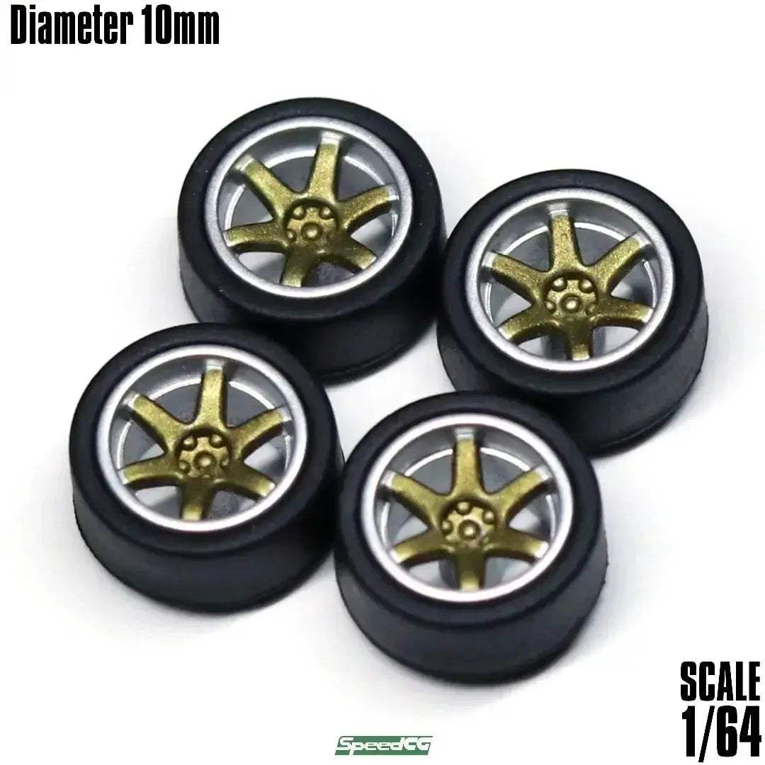 1/64 ABS Wheels With Rubber Tires For Model Cars Racing - ToylandEU