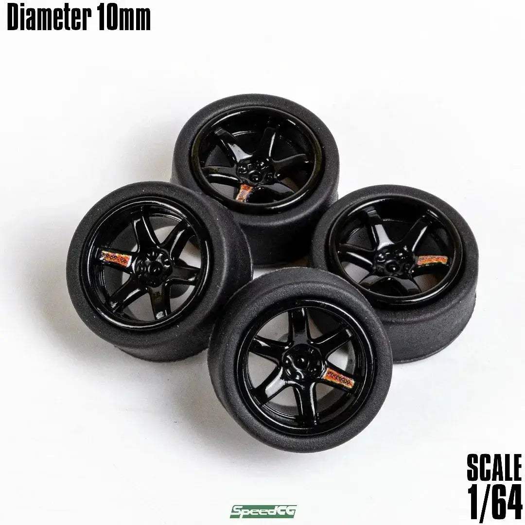 1/64 ABS Wheels With Rubber Tires For Model Cars Racing - ToylandEU