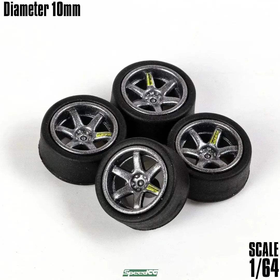 1/64 ABS Wheels With Rubber Tires For Model Cars Racing - ToylandEU